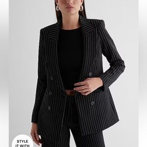 Express blazer black with white pin stripe worn once Size M